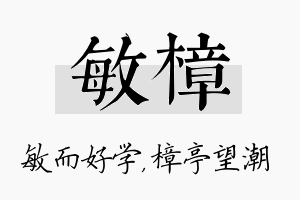 敏樟名字的寓意及含义