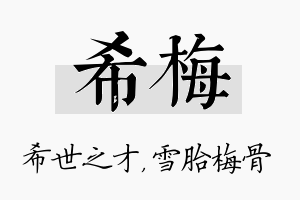 希梅名字的寓意及含义