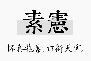 素宪名字的寓意及含义