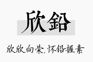 欣铅名字的寓意及含义