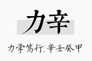 力辛名字的寓意及含义