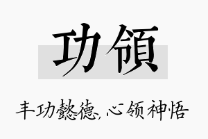 功领名字的寓意及含义