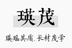 瑛茂名字的寓意及含义