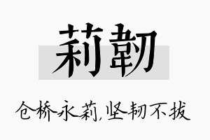 莉韧名字的寓意及含义