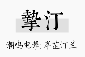 挚汀名字的寓意及含义