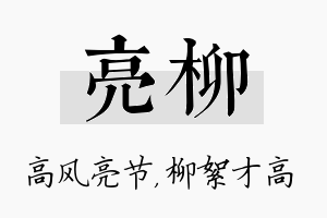 亮柳名字的寓意及含义