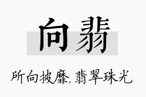 向翡名字的寓意及含义