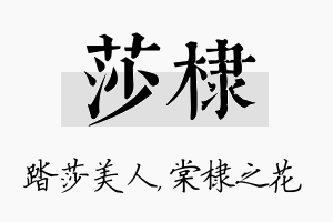 莎棣名字的寓意及含义