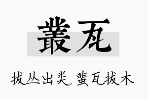 丛瓦名字的寓意及含义