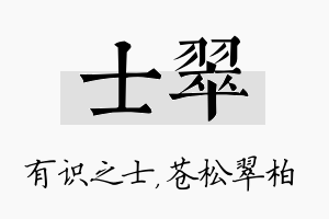 士翠名字的寓意及含义