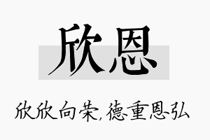 欣恩名字的寓意及含义