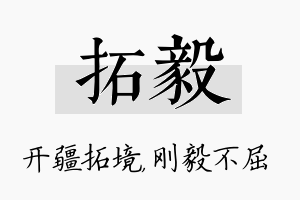 拓毅名字的寓意及含义