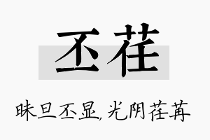 丕荏名字的寓意及含义