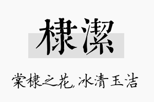 棣洁名字的寓意及含义