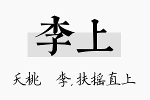 李上名字的寓意及含义