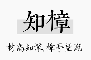 知樟名字的寓意及含义