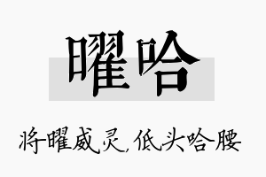 曜哈名字的寓意及含义