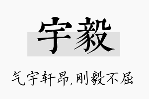 宇毅名字的寓意及含义