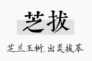 芝拔名字的寓意及含义