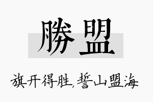 胜盟名字的寓意及含义