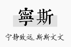 宁斯名字的寓意及含义