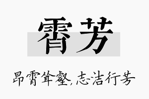 霄芳名字的寓意及含义