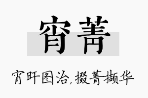 宵菁名字的寓意及含义