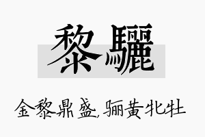 黎骊名字的寓意及含义