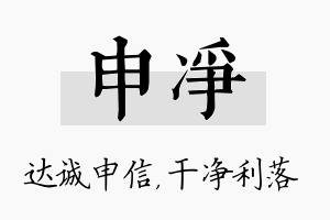 申净名字的寓意及含义