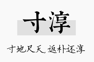 寸淳名字的寓意及含义