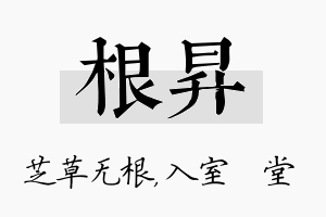 根昇名字的寓意及含义