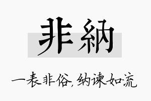 非纳名字的寓意及含义