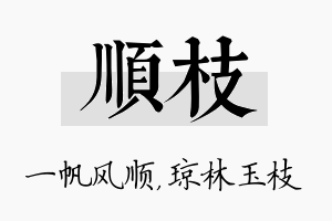 顺枝名字的寓意及含义