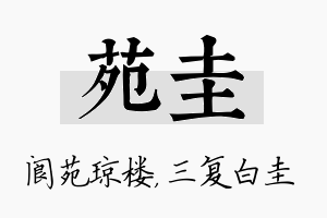 苑圭名字的寓意及含义