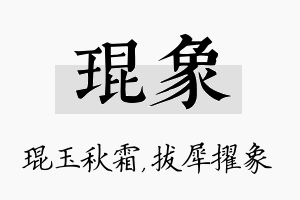 琨象名字的寓意及含义