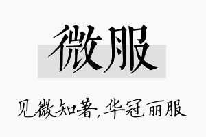 微服名字的寓意及含义