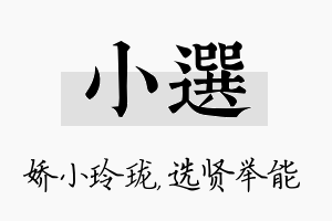 小选名字的寓意及含义