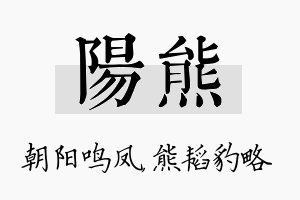 阳熊名字的寓意及含义