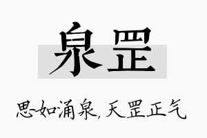 泉罡名字的寓意及含义