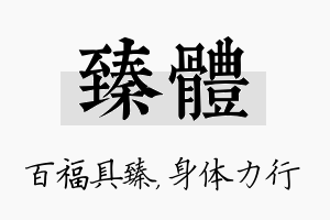 臻体名字的寓意及含义