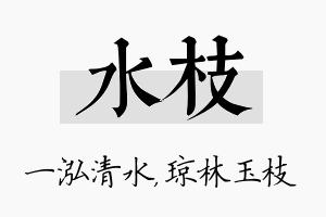 水枝名字的寓意及含义