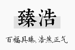 臻浩名字的寓意及含义