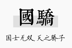 国骄名字的寓意及含义