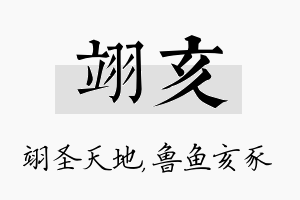 翊亥名字的寓意及含义