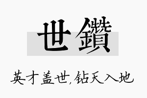 世钻名字的寓意及含义