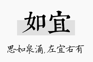 如宜名字的寓意及含义