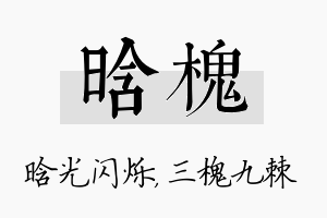 晗槐名字的寓意及含义