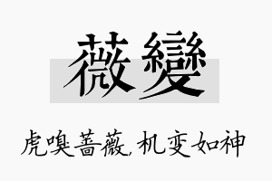 薇变名字的寓意及含义