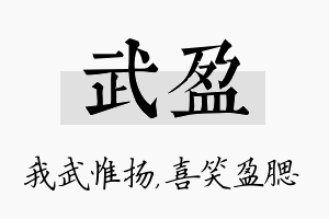 武盈名字的寓意及含义