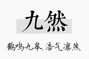 九然名字的寓意及含义